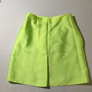 Longchamp Vibrant Green A-Line Skirt